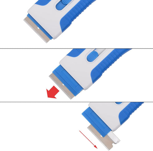 EHDIS Ceramic Scraper for Car Sticker Remover, Glass Stove Top, Includes 10pcs Stainless Steel Razor Blades