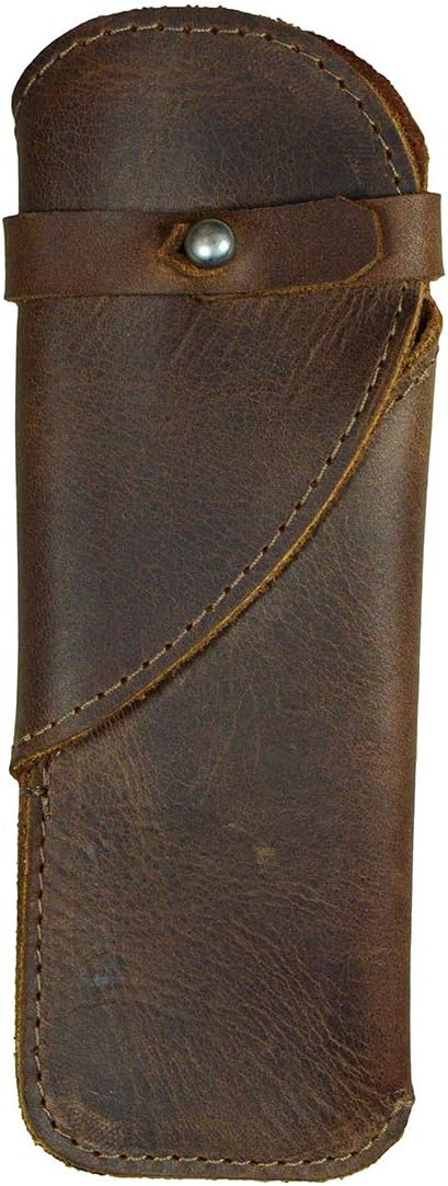 Hide & Drink Leather Heart Pen Case, Pencil Organizer, Handmade Office Accessories, Bookworm Gifts (Bourbon Brown)