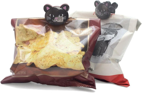 Set 6,Black Kikkerland Cat Bag Clips
