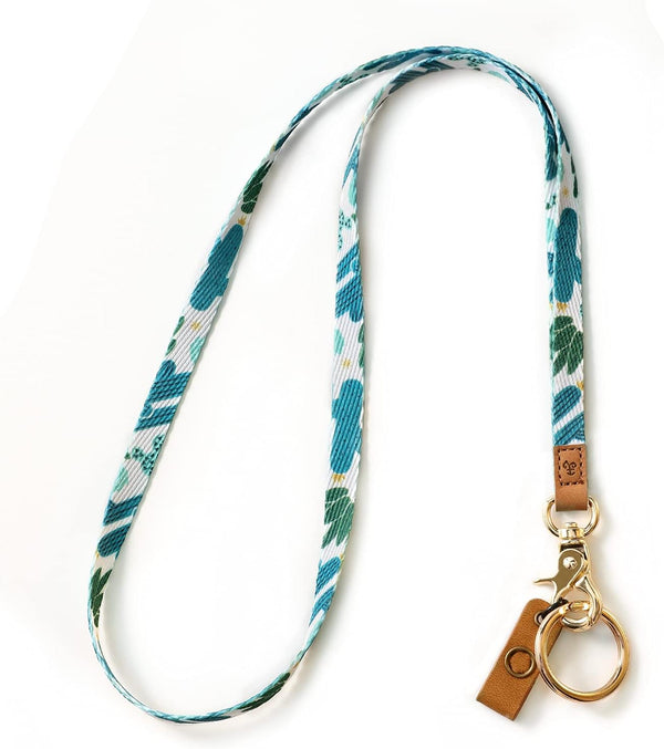 MNGARISTA Neck Lanyard for Keys, Floral Key Lanyard for Women, Durable ID Lanyards with Keyring and Clasp for School ID