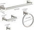 bluebyrne Set 4 Set 16In Set Brushed Nickel Bathroom Hardware Pieces,Towel Bar Stainless Steel Wall Mounted, Includes