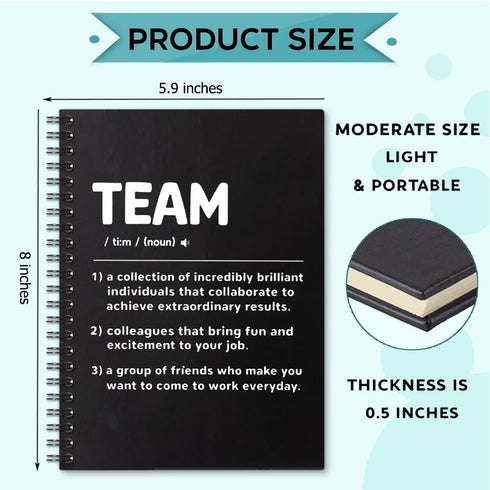 Team Definition 160 Blank Pages Spiral Notebook, Funny Team Work Notebook Gift for Coworker, Dream Team Gifts for Colleague, Team Member Gift, New Job Gift Appreciation Gift for Coworker by Sixrip