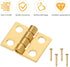 LiZEROGDAX 50Pcs 10 8mm 180 Gold x Mini Dollhouse Hinges Degree Tiny Hinge for Miniature Furniture Jewelry Box, Small