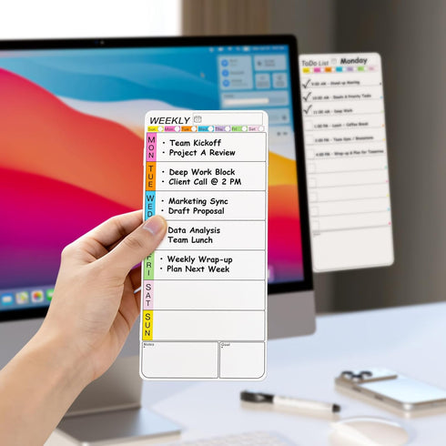 Magnetic Monitor Memo Board, Dry Erase Whiteboard Weekly Planner and Daily to
