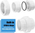 4PCS PVC Union Coupling 1-1/2", Furniture Grade PVC Pipe Fittings with EPDM O-Ring, White