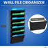 Wall File Organizer with Expandable Wall Pockets, 7 Pocket, Letter-Sized, Black