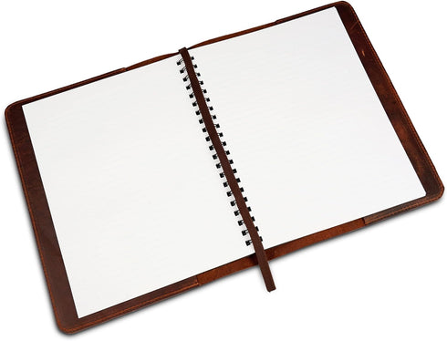 Heavy Duty Full Grain Leather Journal Cover, Refillable Cahier XXL, Handmade Leather Journal Cover - Brown