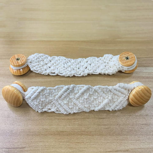 2 Pack Bohemian Style Rope Knobs: Door Handle Rope Knot Cabinet Drawer Pulls for Kitchen Cabinet, Wardrobe