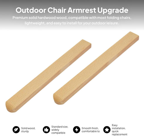 rockible Replacement Camp Chair Armrest Sturdy Replaceable Supplies Parts Arm Pads Folded Chair Arm Rest for Lawn