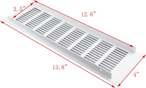 Geesatis 2 Pcs Rectangle Shape Mesh Air Vent 13.8 x 4 inch for Cabinet Shoe Cabinet Hardware Accessories with Mounting