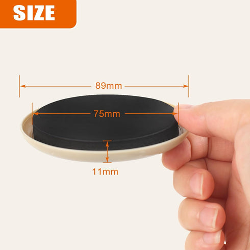 Ninsula 10PCS 3 1/2" Furniture Sliders, Furniture Sliders for Hardwood Floors, Reusable for Carpet, Heavy Duty