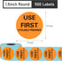500 1.5 Inch 1 L LIKED Pcs Use First Circle Removable Labels - Circular Inventory Control Labels for Restaurant Food