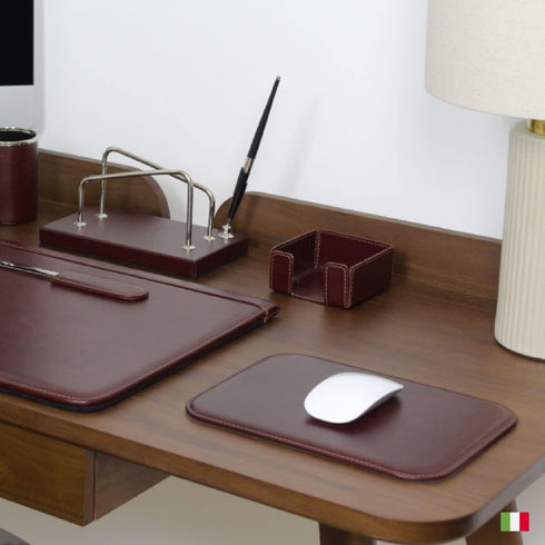Maruse Italian Leather Mouse Pad, Handmade in Italy, Brown