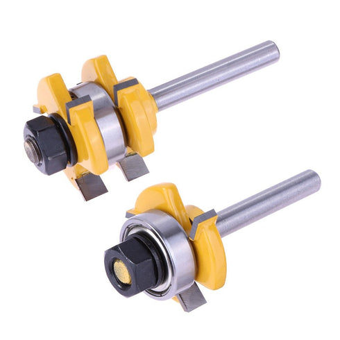 Yakamoz 1/4 Inch Shank Tongue and Groove Router Bit Set, 3 Teeth Wood Milling Tool
