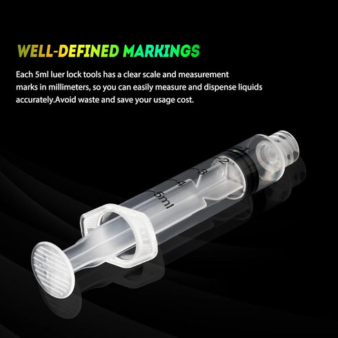 SHAOTONG 5ml Syringe with 22 Gauge 1.2 inch Luer Lock Accessories, Disposable Lab Supplies, 20 Pack