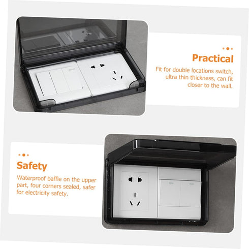 2pcs Electrical Outlet Jackbox Covers, Face Plate Panel Box Socket Cover Proof Outlet Cap Sticky Cover