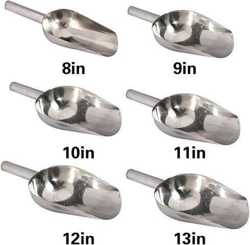 Generic 8-13Inch Commercial Flour(13in) Stainless Steel Ice Scraper Scoop Candy Bar Scoops Home Scooper Shovel Food