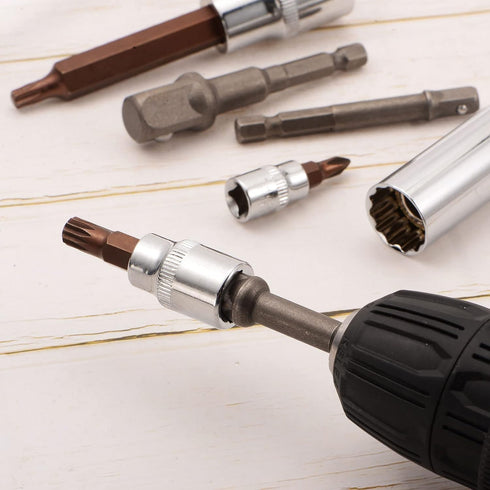 uxcell H8 Hexagon Bit Socket, 1/4" Square Drive CR-V Sockets with S2 Steel Bits 1.5" Length Power Drill Adapter