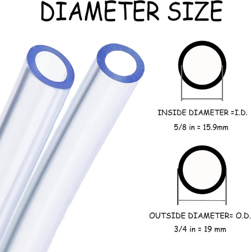 50 Feet PVC- 5/8" ID Clear Vinyl Tubing, Food Grade Multipurpose Tube for Beer Line, Kegerator, Wine Making