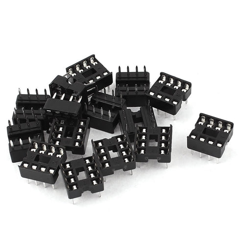 uxcell Solder Type Double Row 8PIN DIP IC Sockets Connector, 15 Pieces, a15080400ux1059