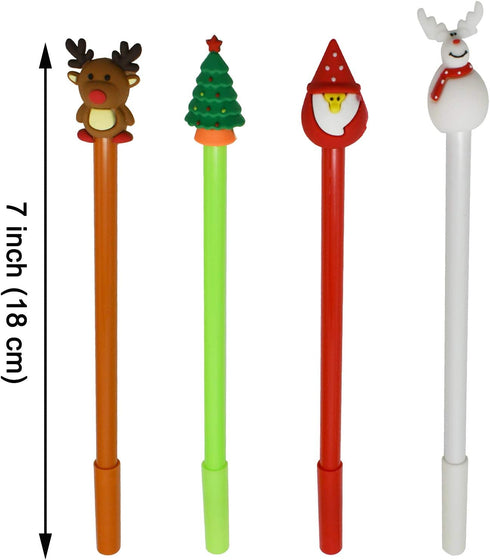 Maydahui 28 PCS Christmas Series Rollerball Pens, Black Gel Ink, Christmas Tree, Snowman, Reindeer, Santa Claus Style