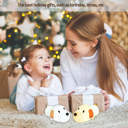 Myratts Dimmable Led Cute Dog Night Light, Nursery Puppy Kawaii Lamps, Super Squishy Silicone USB Rechargeable Touch