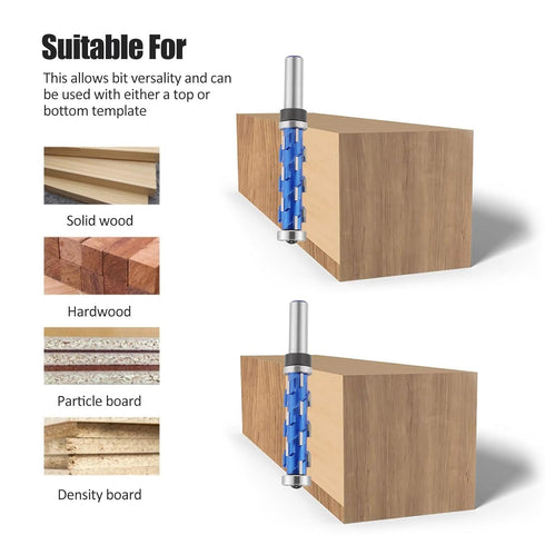 Flush Trim Router Bit 1/2" Shank, Flat Trimming Router Bits for Woodworking Milling Cutter Tool (1/2x3/4x2-9/16)