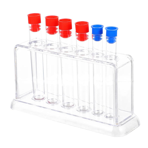 Plastic Test Tube Rack Set, 6pcs Laboratory Test Tubes with Detachable Holder Stand