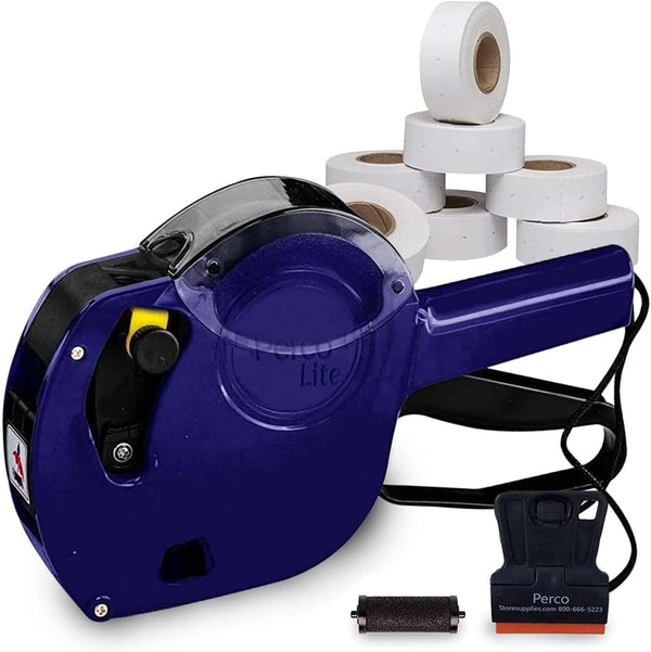 Perco Lite 1 Line Dater Gun with Labels Kit - Includes 5,000 Blank Labels, 2 Ink Rollers, 1 Ink Roll