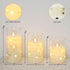 Set 3, Homemory Flickering Flameless Candles with String Lights, Battery Operated Candles, Embedded String Lights LED