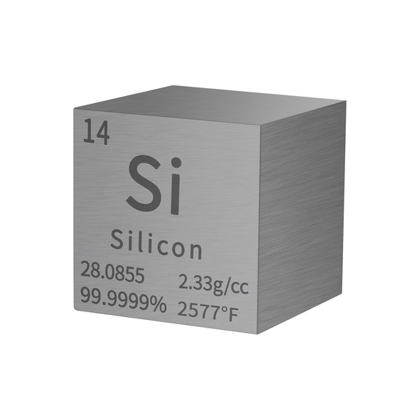 Silicon Cube Metal Density Cubes, Pure Metal High Density Element Cube for Element Collections