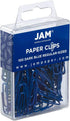 JAM PAPER Dark Blue Paper Clips - Regular 1 Inch - 100/Pack Colorful