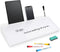 Glass Desk Whiteboard Small Dry Erase Board with Storage Drawer, Computer Keyboard Stand, Office Accessories, School