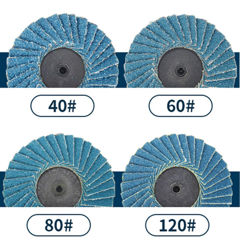 20Pcs 2 inch Set 40 60 80 120 1/4" SI FANG Zirconia Mini Flap Disc Quick Change Sanding Discs Mix Include Grit