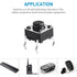 QTEATAK 120 Pcs Momentary Tactile Push Button Switch, 6 x 6mm x 5mm for PCB 4 Pin DIP, Black