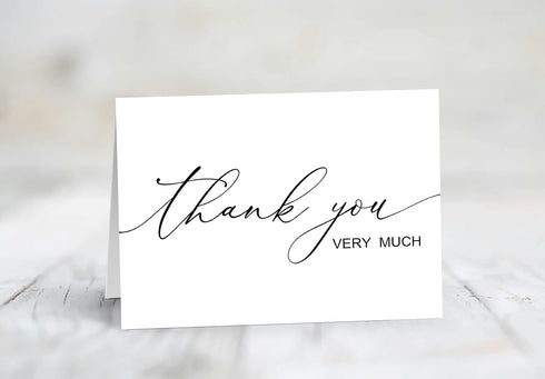 5 3.75 Inch 100-Pack, GIFTSFARM Thank You Cards with Kraft Envelopes & Stickers, x Minimalist Design, White