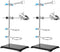 PINGEUI 2 PCS Lab Stand Set, 16 Inch Laboratory Support with 4 Retort Rings, 2 Flask & 2 Burette Clamps