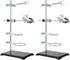 PINGEUI 2 PCS Lab Stand Set, 16 Inch Laboratory Support with 4 Retort Rings, 2 Flask & 2 Burette Clamps