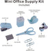 Mini School Supply Kits - Mini Office Supply Kits with Mini Stapler, Scissors, Tape Dispenser & More (Blue)