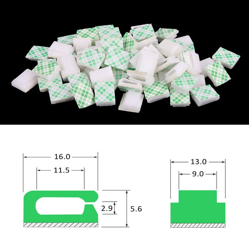 80 10mm (10 mm) PETKNOWS PCS Light Strip Mounting Clips White Self Adhesive Led Light Fasteners Mounting Holder Cable