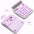 Basic Office Calculator, 2PC Purple Desktop Calculator 12 Digit with Large LCD Display, Sensitive Button, Purple