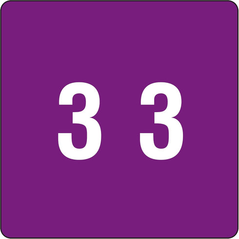 Smead DCC Color-Coded Numeric Label, Purple, 250 Labels per Roll - 3, Label Roll (67423)