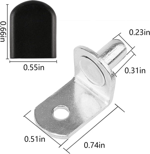 NORACLAN 1/4" 25pcs) Shelf Pegs, L Shaped Shelf Holders Pegs, with Rubber Sleeve, Shelf Pin Jig for Bathroom, Desk