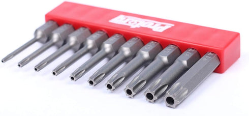 TORX Tamper Resistant Bits, Security TORX Bits (T7-T40), 50mm, 10-Pieces, High Grade S2 Steel