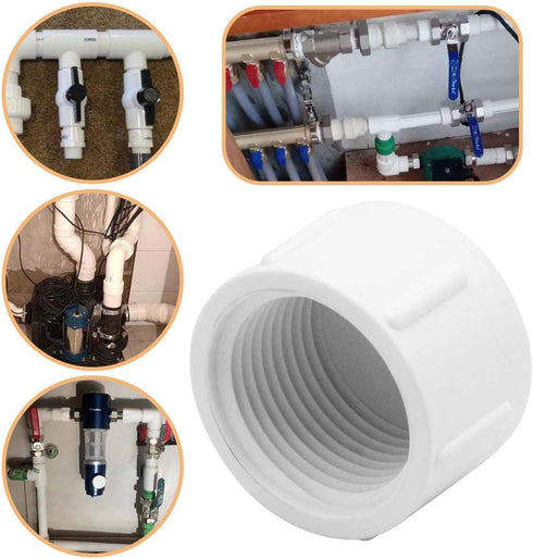 3/4 Inch PVC Cap Female End Cap Plug, 12 Pack for Plumbing Water Line