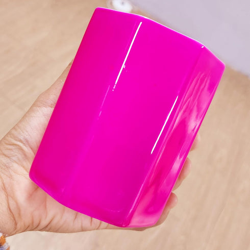 Pen Holder, Cute Ceramic Makeup Brush Holder, Hot Pink Pencil Cup for Girls, Kids, Women