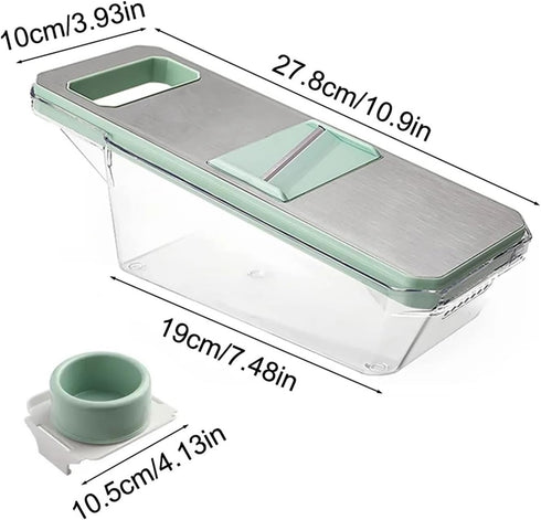 CJNDYFXCA 2) Multifunctional Stainless Steel Vegetable Shredder and Cutter - Compact Potato and Cucumber Slicer