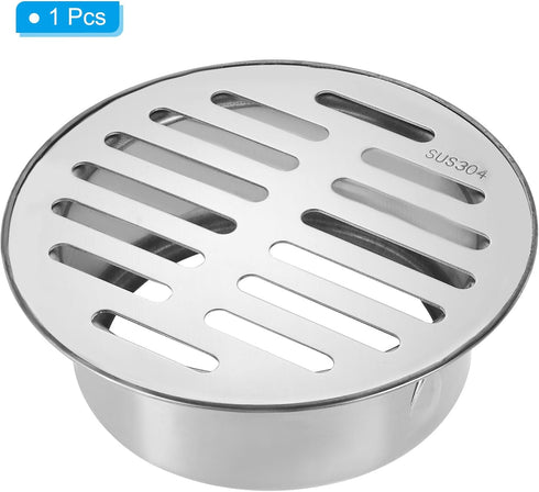 PATIKIL Gutter Guard, 304 Stainless Steel Downspout Strainer, 2 Inch Anti-Blocking Tool for Leaves Debris