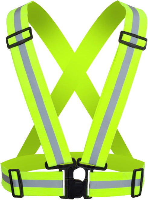 Reflective Strap Safety Vest, Lightweight and Adjustable Hi Vis Running Gear for Jogging, Walking, Cycling