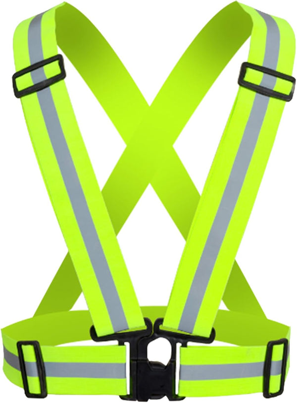 Reflective Strap Safety Vest, Lightweight and Adjustable Hi Vis Running Gear for Jogging, Walking, Cycling